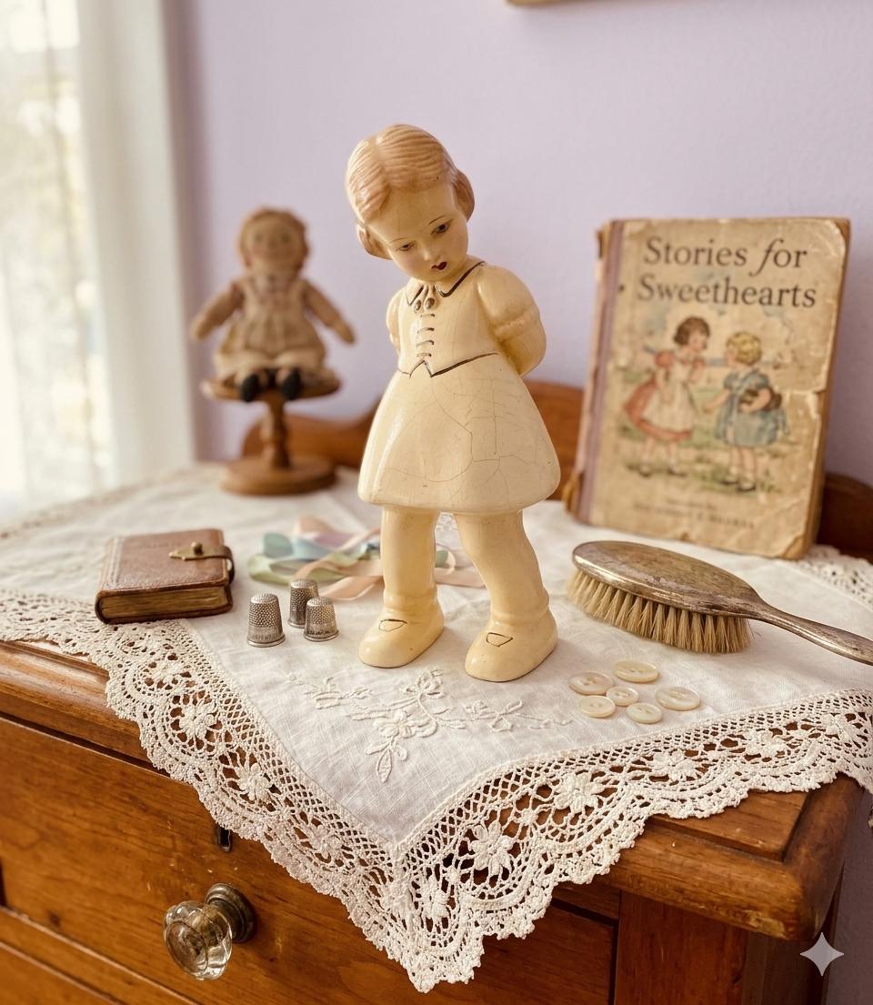 Chalkware Vintage Girl - Etsy