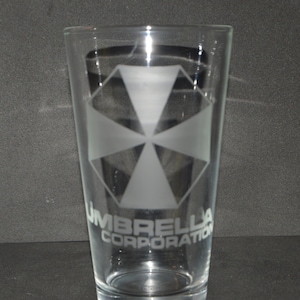 Umbrella resident evil pint glass