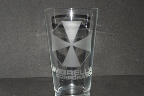 Umbrella resident evil pint glass