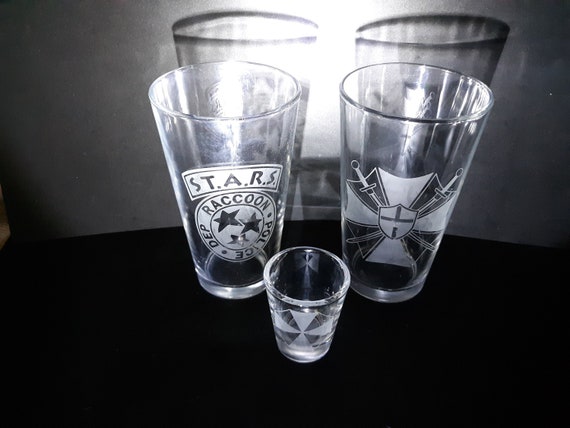 STARS and Umbrella  USBC resident evil pub glass set of 2 plus shot
