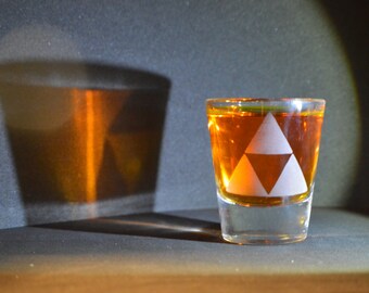 Zelda Triforce LoZ Etched shot glass Fan Art