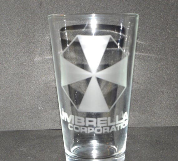 Umbrella resident evil pint glass