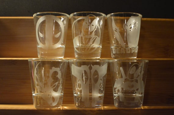 Deadpool shot glass set of 6