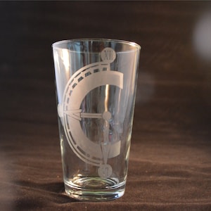 Chrono Trigger etched Pub glass