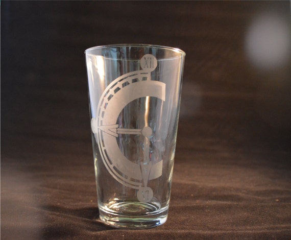 Chrono Trigger etched Pub glass