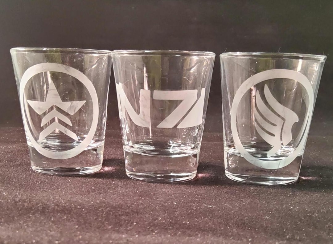 Mass Effect Etched Shot Glass Set of 3 Fan Art - Etsy