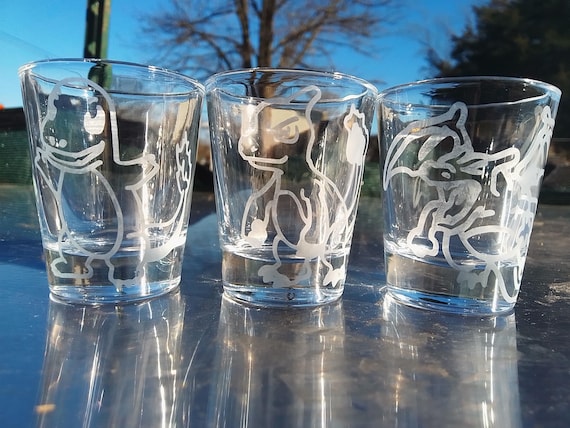 Charmander, Charmeleon, Charizard engraved shot glass set of 3