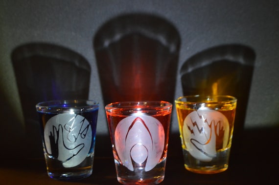 Bioshock Plasmids etched shot glass set of 3 fan art