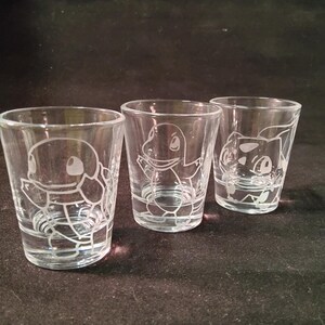 Pokemon starter etched shot glass set of 3 fan art image 10