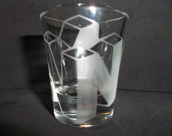 Nintendo 64 logo etched shot glass fan art