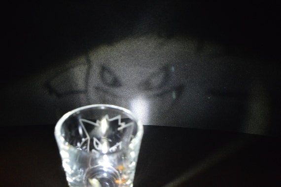 Gengar line art Etched shot glass Fan Art