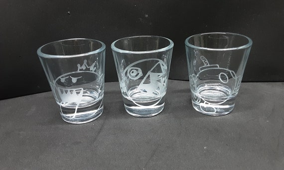 3 mario baddies etched shot glass set fan made