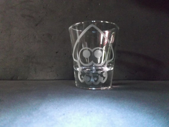 Splatoon Squid Etched shotglass (1 glass)