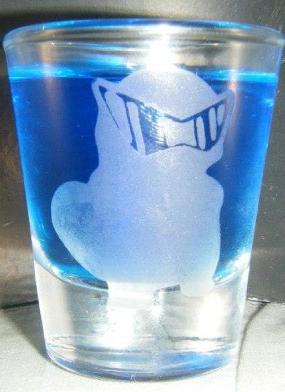 Squirtle Squad leader Etched shot glass Fan Art