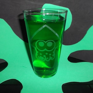 Splatoon Squid Etched pub glass