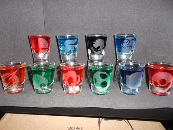 Any Smash Bro's logo etched shot glass (One shot glass)