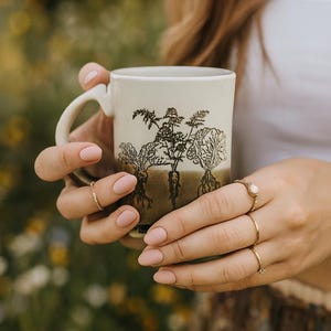 Root Vegetable Mug, Gardening Gift, Garden Mug, Vegan coffee mug, Handmade Mug, Unique Coffee Mug, Ceramic Mug Handmade, Slab Built Mug