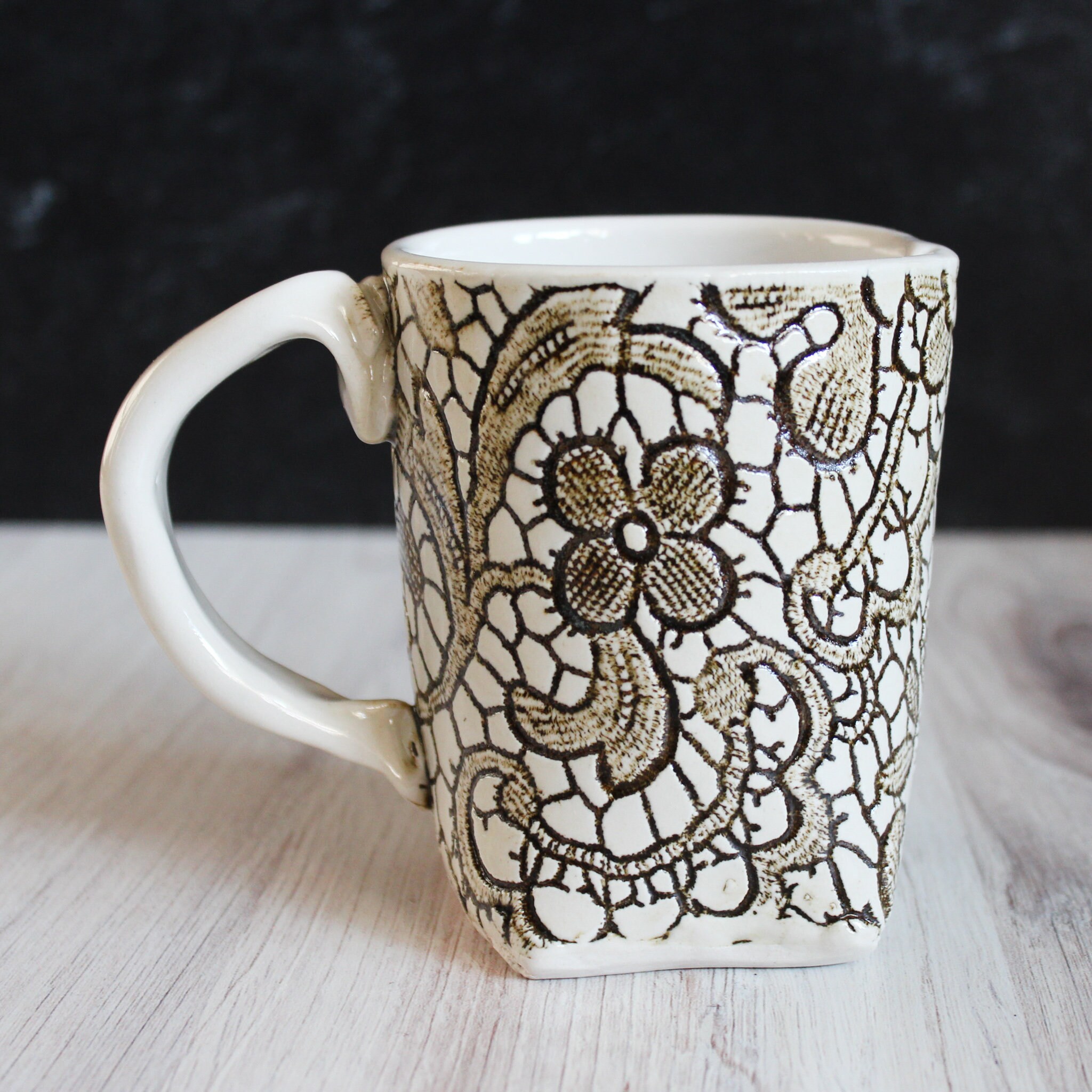 Colleen Deiss Designs — White Floral Mug