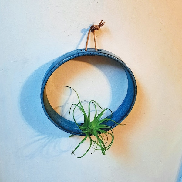 Airplant hanging ring cradle holder/planter, handmade ceramic