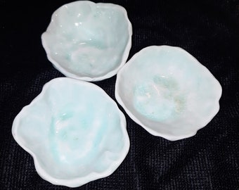 Porcelain Pinched Tiny Bowls | Handmade Pottery