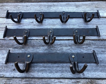 Estante de metal forjado a mano: organizador de utensilios o bufandas