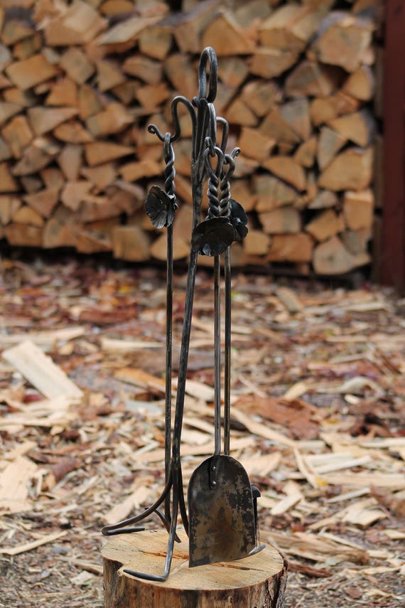 Fireplace Set Unique Handmade Fire Tools 11th Anniversary Etsy