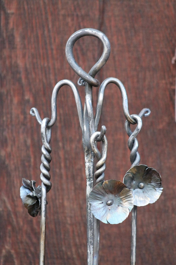 Fireplace Set Unique Handmade Fire Tools 11th Anniversary Etsy