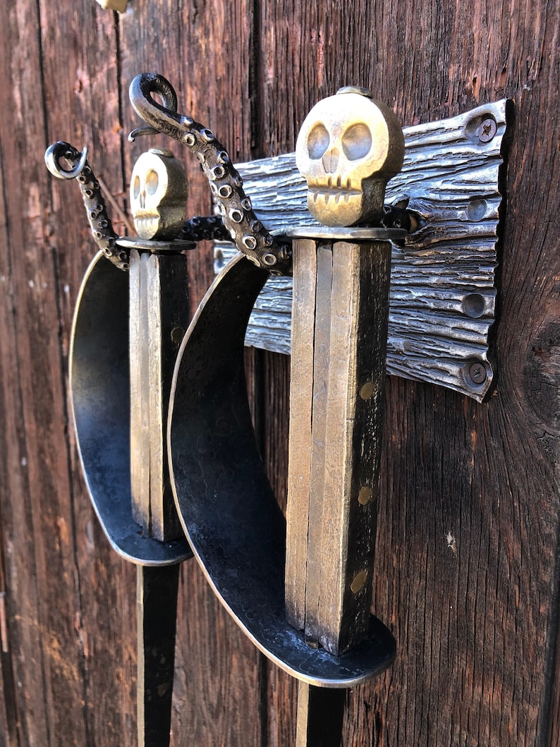 Pirate Themed Fire Irons Hand Rack Shovel and Poker Etsy