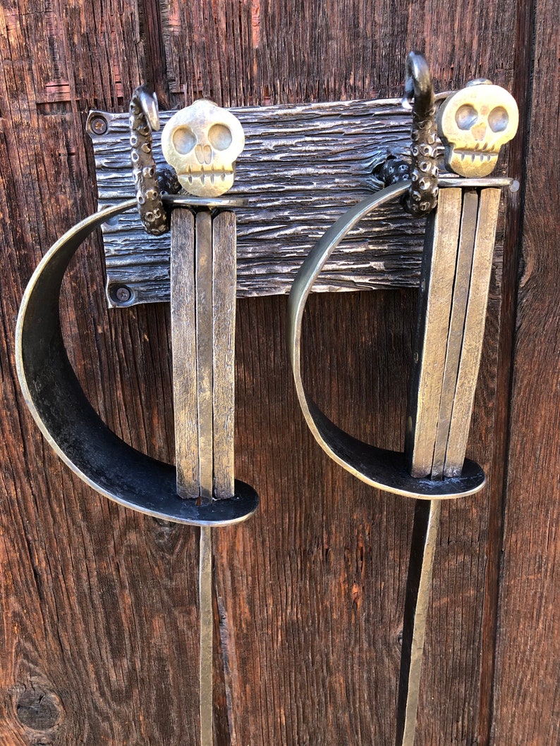 Pirate Themed Fire Irons Hand Rack Shovel and Poker Etsy