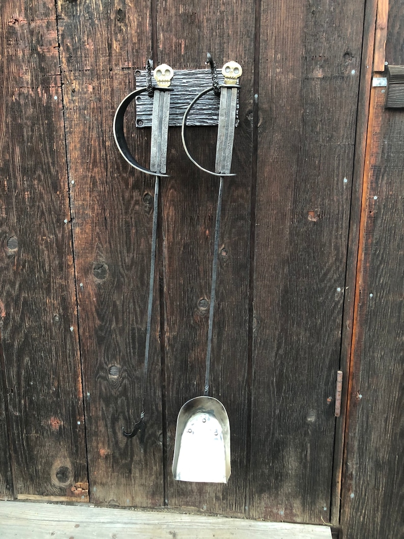 Pirate Themed Fire Irons Hand Rack Shovel and Poker Etsy