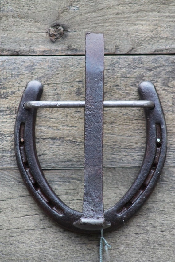 Personalized Door Knocker Railroad Spike Horseshoe Rapper Forged Doorknocker Handmade In Usa