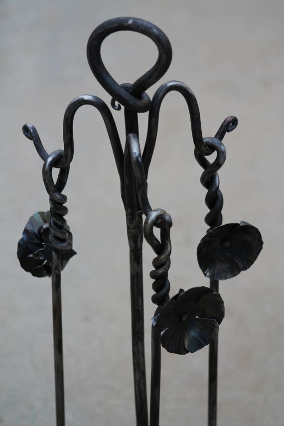 Fireplace Set Unique Handmade Fire Tools 11th Anniversary Etsy