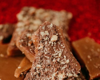 Tasty Good Toffee, Milk Chocolate Pecan Toffee, Handmade: Lincoln, Nebraska, English Butter Crunch Toffee Brittle