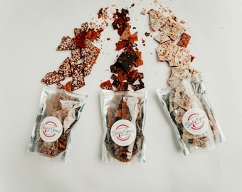 Tasty Good Toffee, 3pack sampler - Milk Chocolate Pecan, White Chocolate Pecan & Dark Chocolate Sea Salt Toffee, Handmade: Lincoln, Nebraska