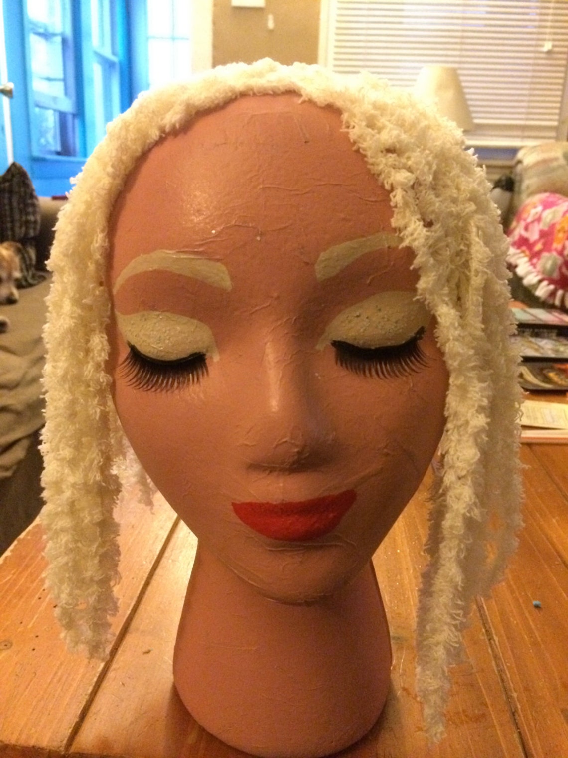 Hand Painted Foam Mannequin Display Heads with Yarn Hair and Etsy