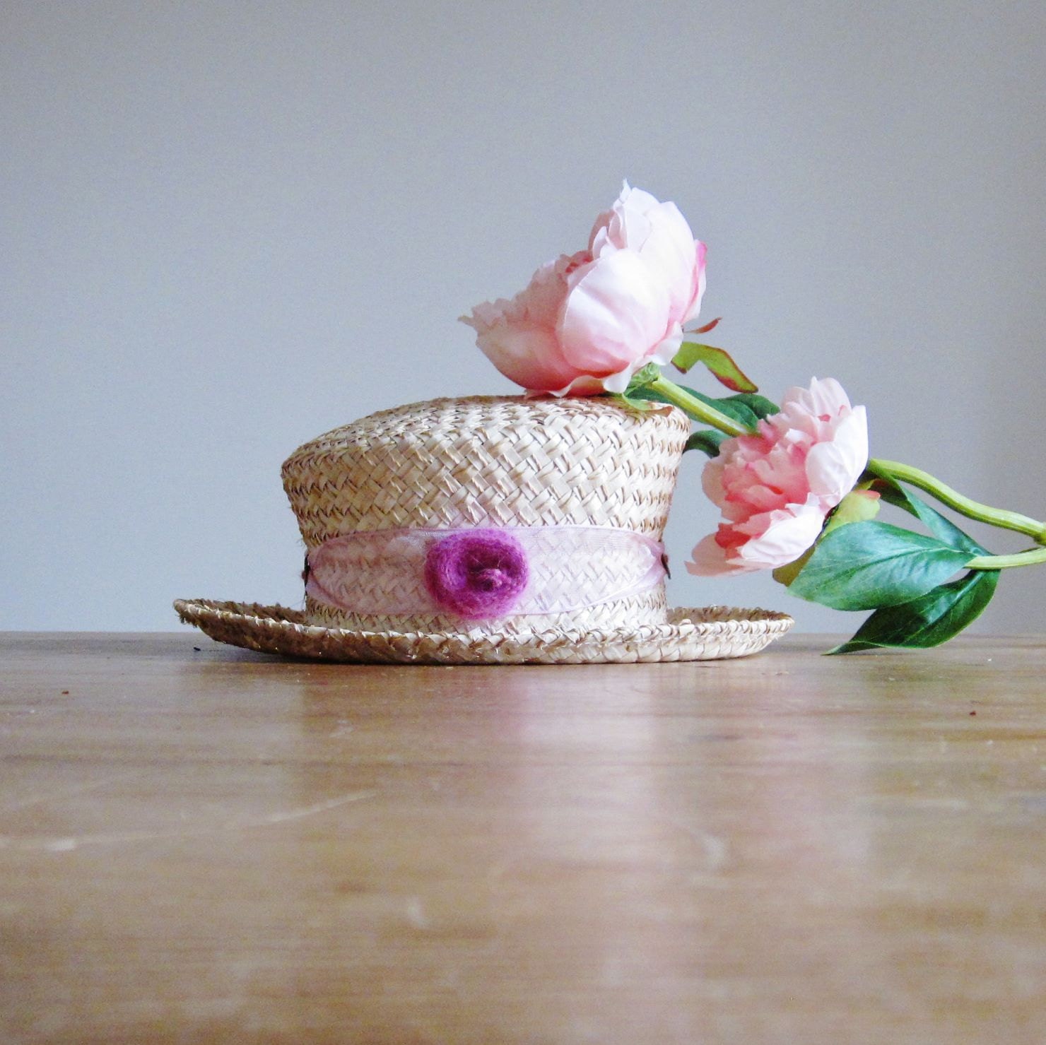 Pastel pink roses hat band Pink rose hat band Pink ribbon Etsy