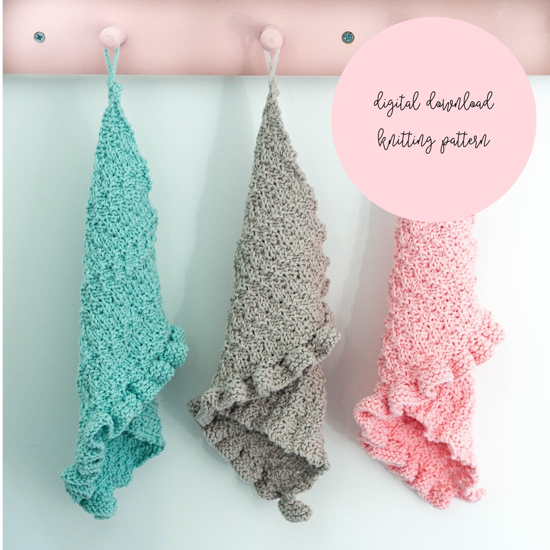 Knitting Pattern Hand Towel One Purl Row Knit Pattern for Etsy
