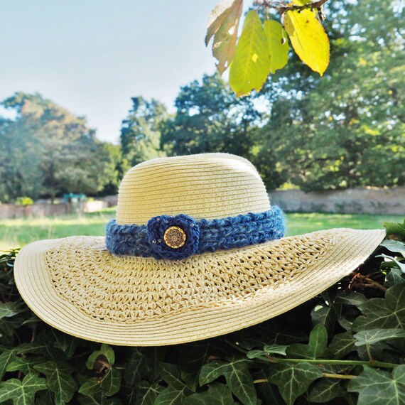 Royal blue hat band with gold button Blue hat band Blue hat | Etsy