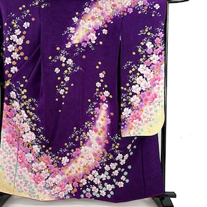 Furisode Kimono/ Japanese Kimono/ Vintage Kimono Robe/ Silk Kimono/ Kimono Dress/  Wedding Kimono/ 0426a　　