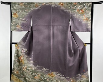 Silk Kimono/ Japanese Kimono HOUMONGI/ Kimono Robe/ Silk Kimono/ Kimono Dress/  Wedding Kimono/ 1025-04