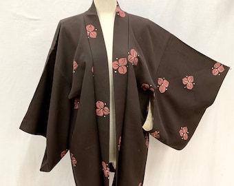 Japanese Silk Kimono Haori / Shibori/ Vintage Silk Haori Jacket / Short Kimono/ 030506
