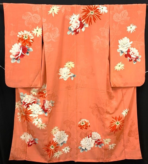 Japanese FURISODE Kimono/ Silk Kimono/ KINSHA/ Lon