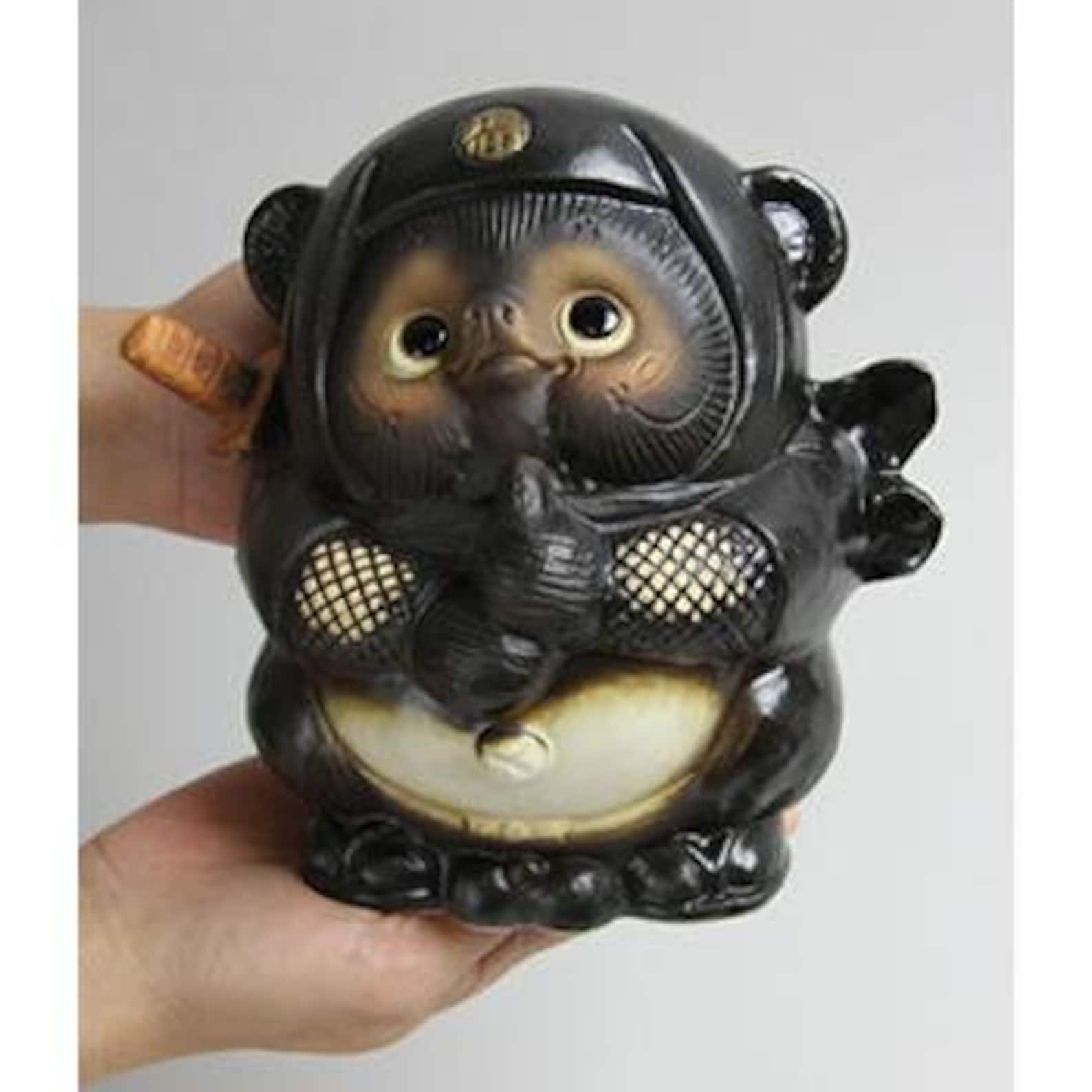 Tanuki Statue/ Japanese Shigaraki Ware/ Ninja Tanuki Statue/ Etsy