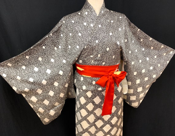 Japanese Silk Kimono Houmongi/ Silk Kimono Dress/