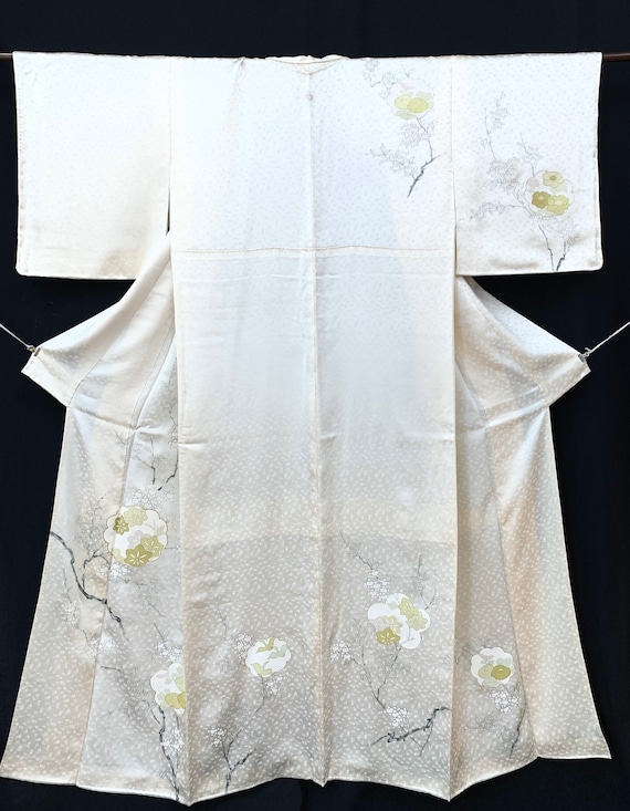 Japanese Silk Kimono Houmongi / Rinzu/ Vintage Sil