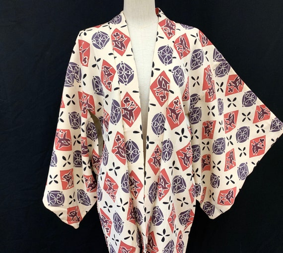 Japanese Silk Kimono Haori / Silk Haori Jacket / S