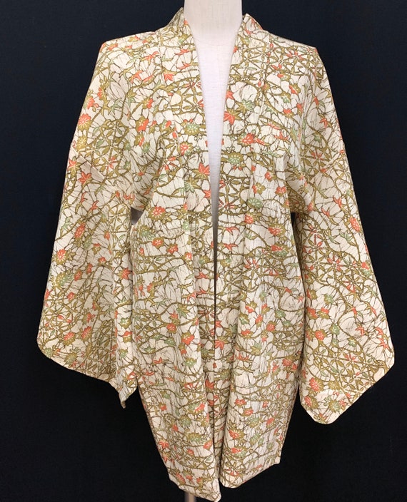 Japanese Silk Kimono Haori / Silk Haori Jacket / S