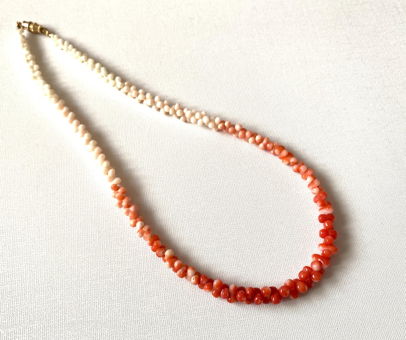 RARE!! Japanese Coral Necklace/ Red, Momo, White coral, Natural Coral Necklace/ Japanese Ganuine Coral Necklace　　 Bild 4