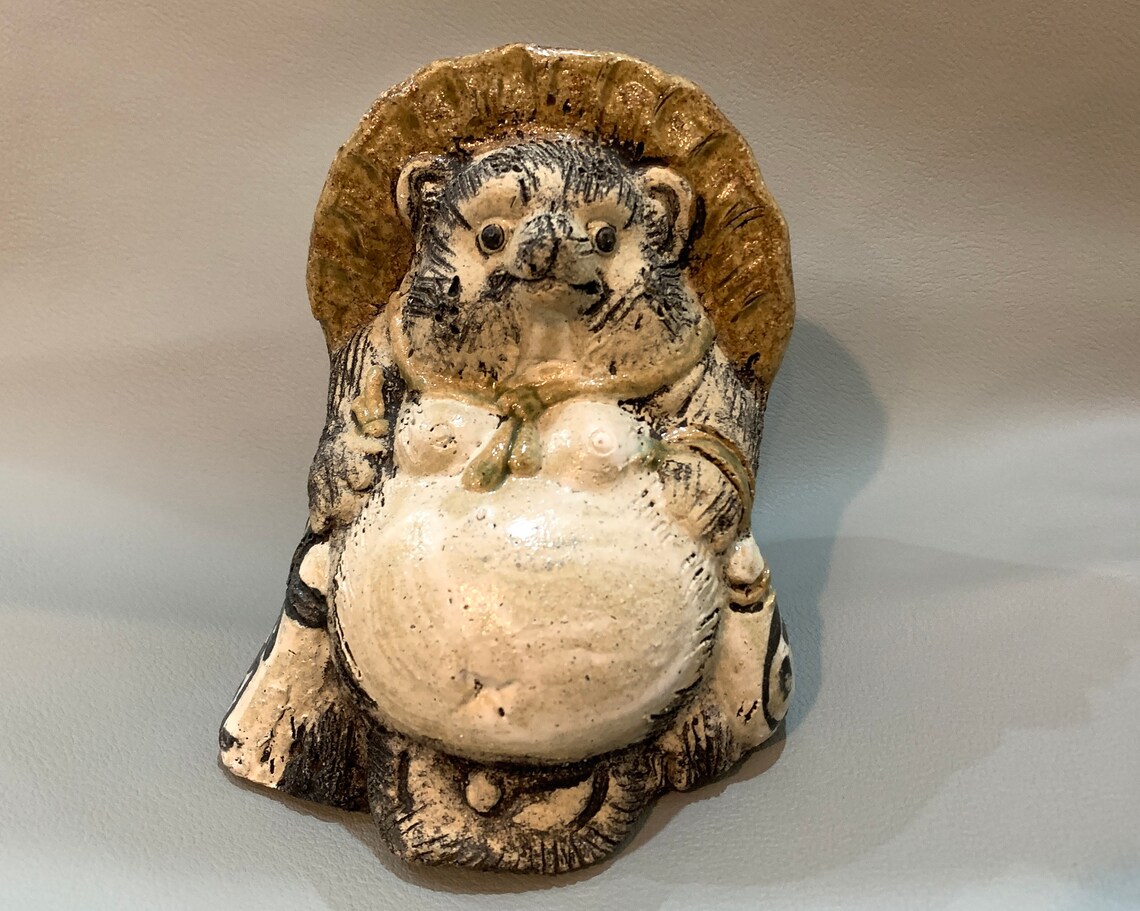 Tanuki Statue/ Japanese Shigaraki Ware/ Old Tanuki Statue/ Etsy