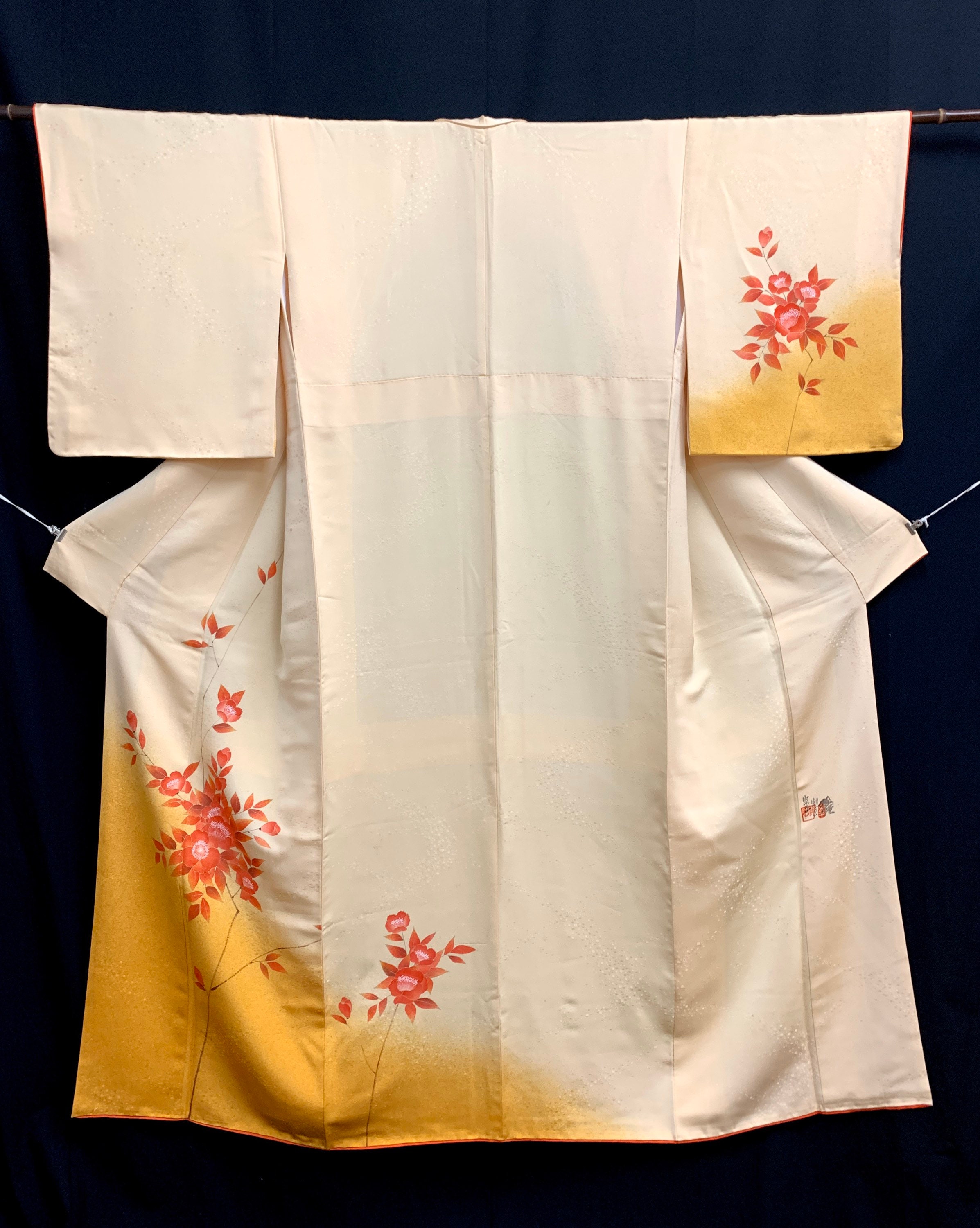Japanese Kimono/ Vintage Silk Kimono Houmongi / Kimono Dress / | Etsy
